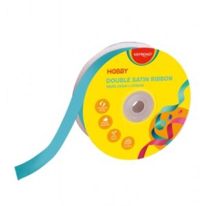 WSTĄŻKA SATYNOWA KEYROAD 25X22,6MM NIEBIESKA