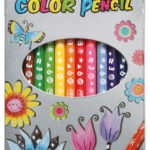 KREDKI OŁÓWKOWE TRÓJKĄTNE 3mm 12szt METAL PUDEŁKO