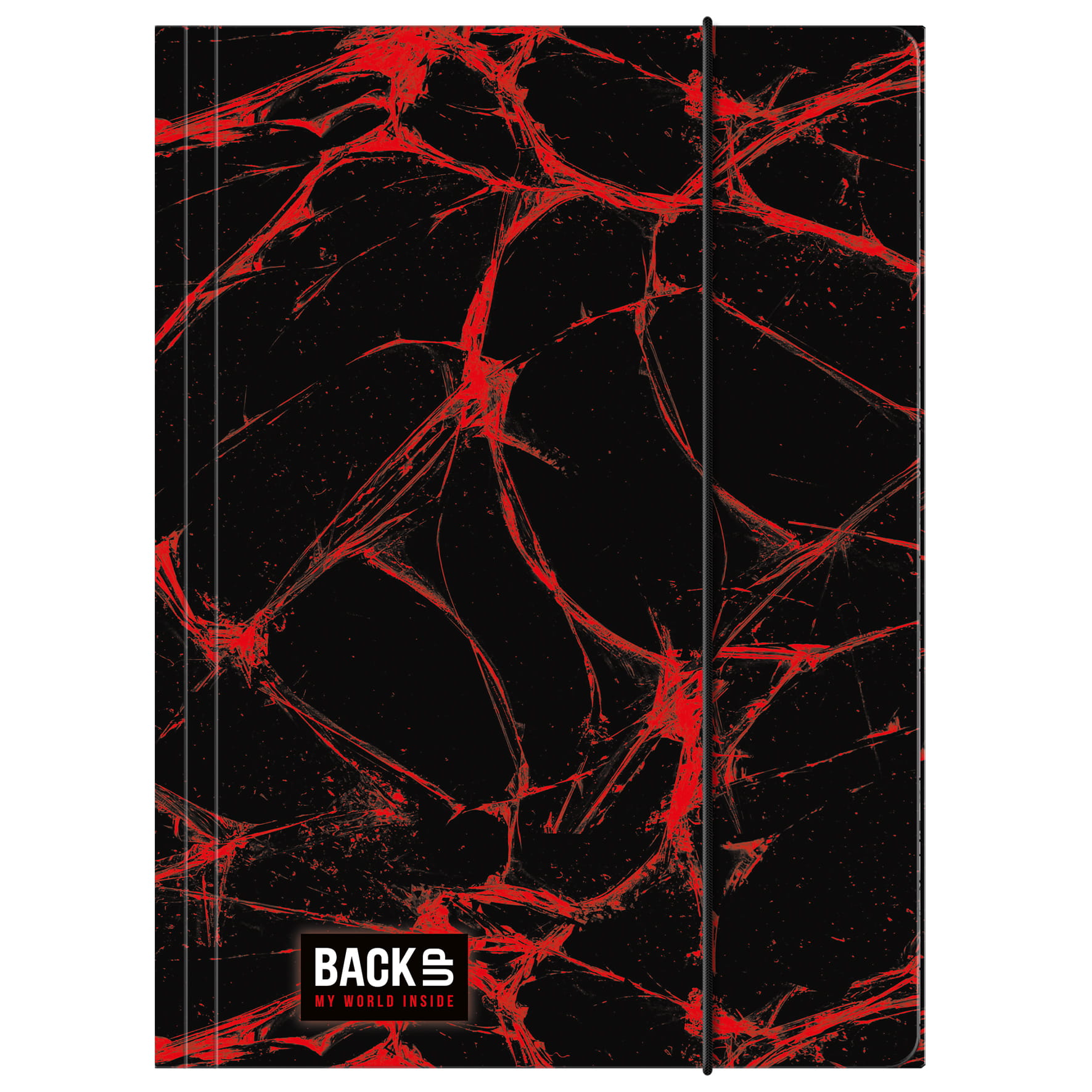 TECZKA Z GUMKĄ A4 CZERWONO-CZARNA DERFORM