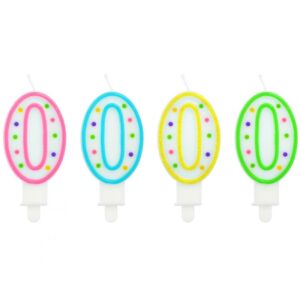 ŚWIECZKA CYFERKA  0 W KROPKI 7.5 CM