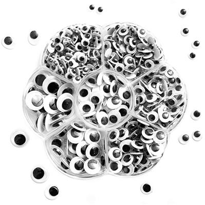 RUCHOME OCZKA SAMOPRZYLEPNE 500szt MIX WIELKOŚCI