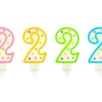 ŚWIECZKA CYFERKA 2 W KROPKI 7,5CM