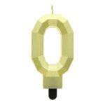 ŚWIECZKA CYFERKA 0 DIAMENT METALIK ZOLOTY 7.6 CM