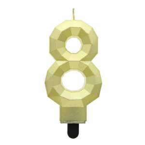 ŚWIECZKA CYFERKA 8 DIANENT METALIK ZŁOTY 7,6CM