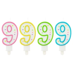 ŚWIECZKA CYFERKA W KROPKI 9 , 7.5 CM