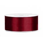 WSTĄŻKA DEKORACYJNA 25mm/25m BORDO