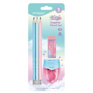 ZESTAW SZKOLNY,KEYROAD,PASTEL,5 ELEM. BLISTER
