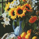 DIAMENTOWA MOZAIKA 40X50 SŁONECZNIKI