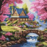 DIAMENTOWA MOZAIKA 40X50 DOM W KWIATACH