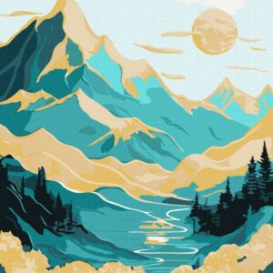 MALOWANIE PO NUMERACH,40X50CM METALLIC WSCHÓD