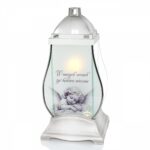 ZNICZ GRUSZKA BIAŁA ANIOŁ RETRO SREBRNY