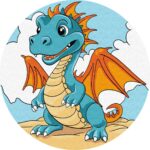 MALOWANIE PO NUMERACH FI 19cm NIEBIESKI SMOK (2)