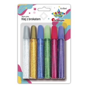 KLEJ Z BROKATEM 6 KOLORÓW 10ML