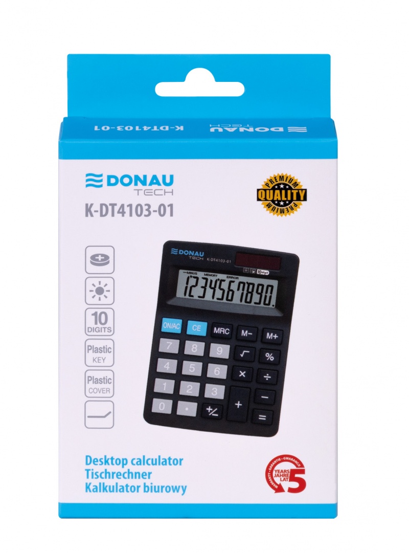 KALKULATOR DONAU TECH 10 CYFR CZARNY 127X88X2 - obrazek 2