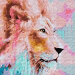 MALOWANIE PO NUMERACH 40X50 RÓŻOWY LEW (3)