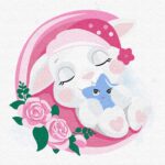 MALOWANIE PO NUMERACH 30X30 ŚPIĄCY KRÓLICZEK