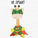 MALOWANIE PO NUMERACH 30X30 INTELIGENTNA ŻYRAFA (2