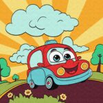 MALOWANIE PO NUMERACH FI 25X25cm ZABAWNA PODRÓŻ (2