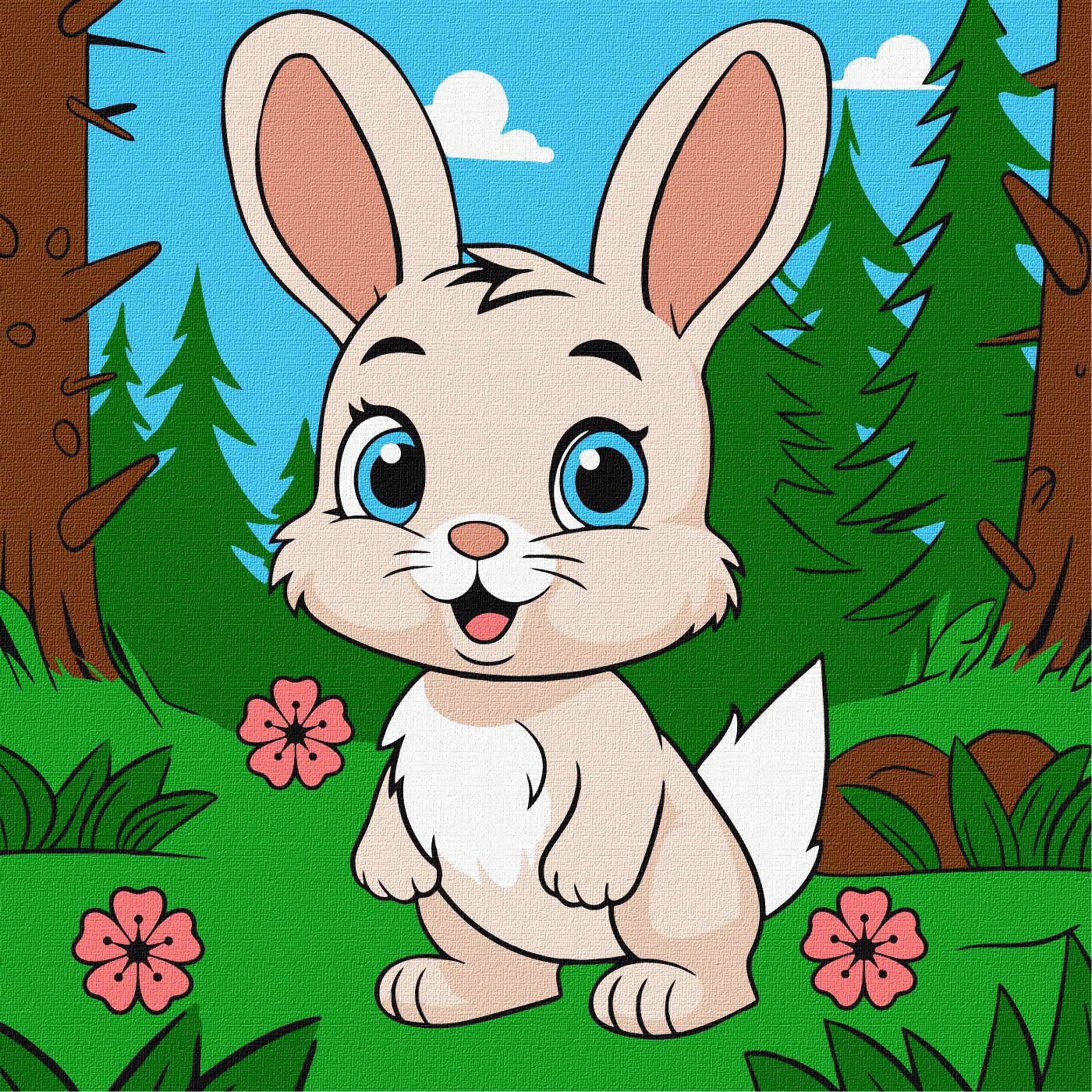 MALOWANIE PO NUMERACH 25X25 UROCZY KRÓLICZELK (2)