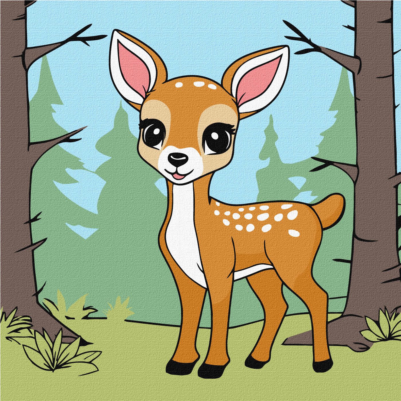 MALOWANIE PO NUMERACH 25X25 MAGICZNY JELEŃ (2)