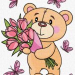 MALOWANIE PO NUMERACH 30X40 UROCZY PLUSZOWY MIŚ (3