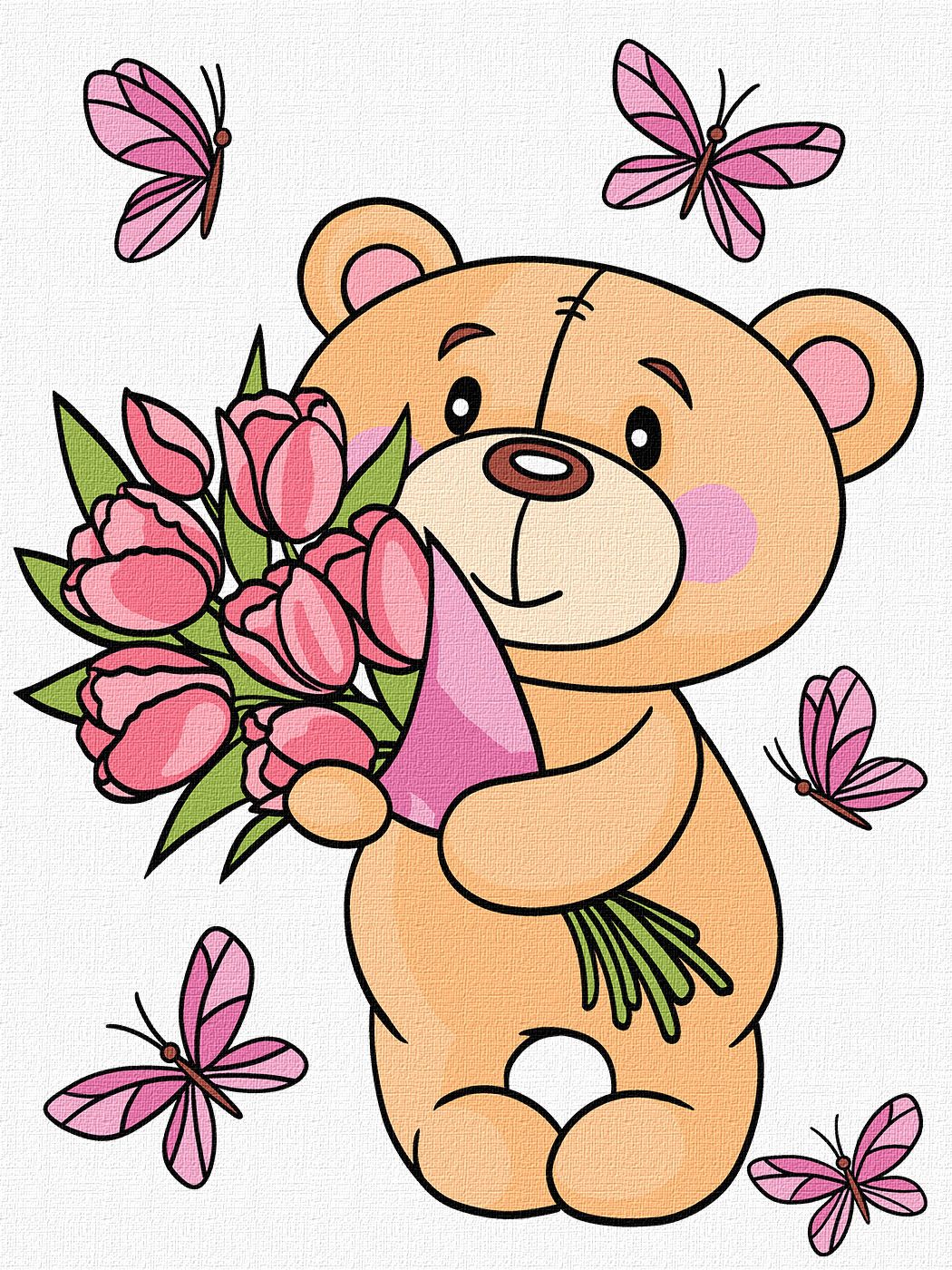 MALOWANIE PO NUMERACH 30X40 UROCZY PLUSZOWY MIŚ (3