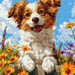 MALOWANIE PO NUMERACH 40X50 PIES W KWIATACH (4)
