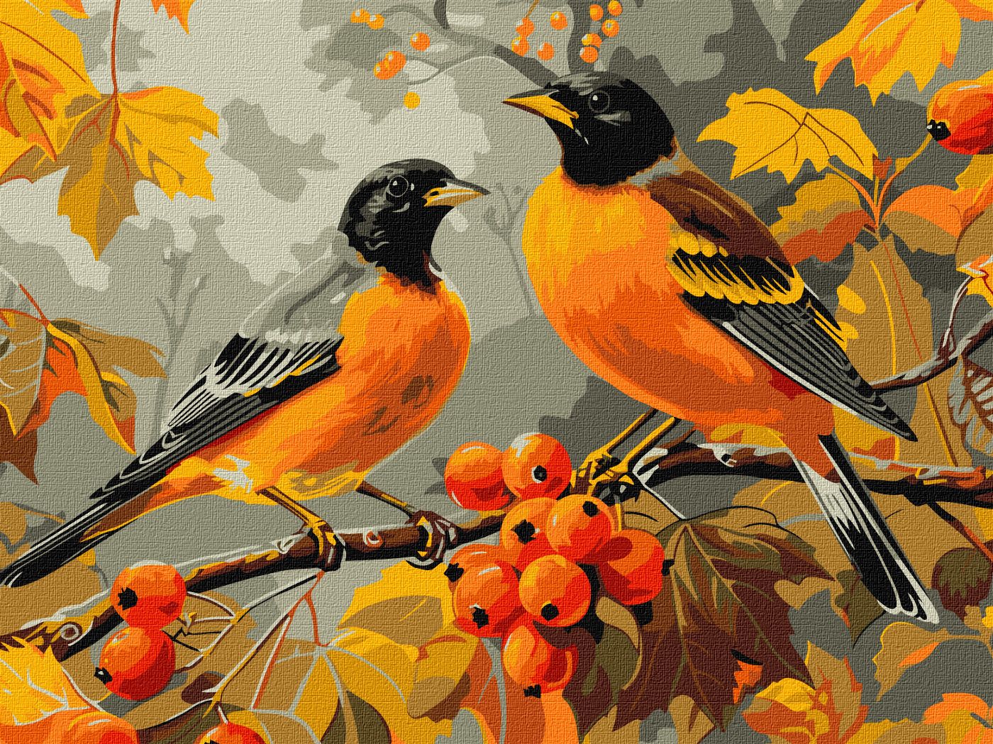 MALOWANIE PO NUMERACH 30X40 PTAKI W OGRODZIE(3)