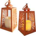 LATARENKA AŻUROWA LED NA BATERIE(2XR6)SANDSTONE