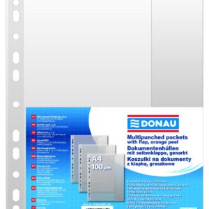 KOSZULKA NA DOKUMENTY Z KLAPKĄ A4 100um 10szt