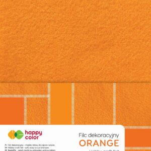 FILC DEKORACYJNY 20X30CM, 1,5MM, 10ARK.POMARAŃCZOW
