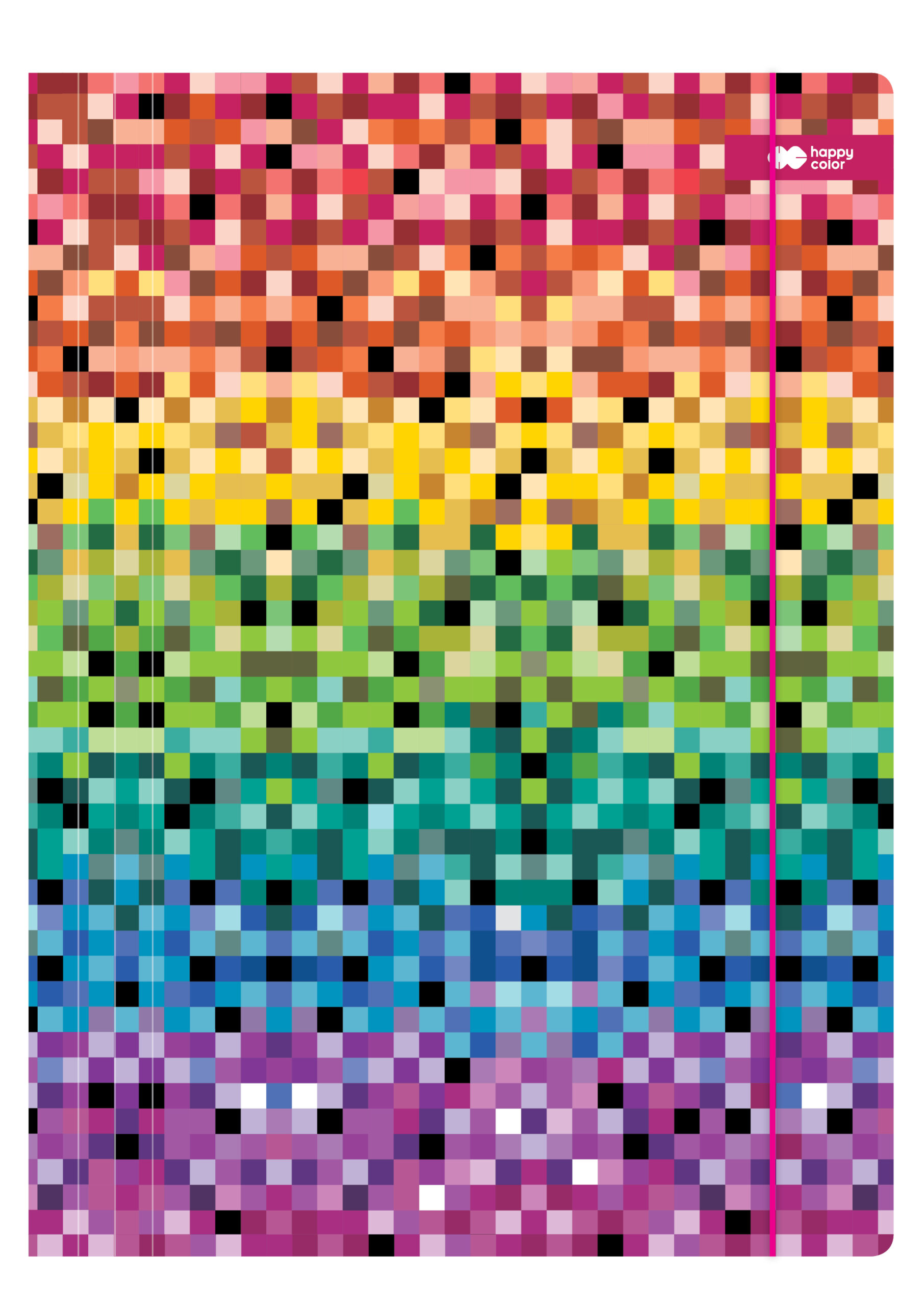 TECZKA KARTONOWA Z GUMKĄ, PIXI RAINBOW, 24X31CM