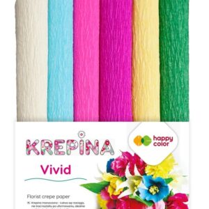 KREPINA MARSZCZONA 25X100CM, MIX VIVID 6KOL.