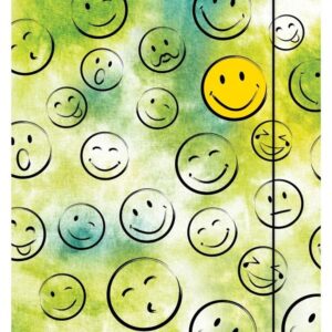 TECZKA KARTONOWA Z GUMKĄ, SMILE ZIELONA, 24X31CM