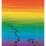 TECZKA KARTONOWA Z GUMKĄ, MIAOW TĘCZA, 24X31CM