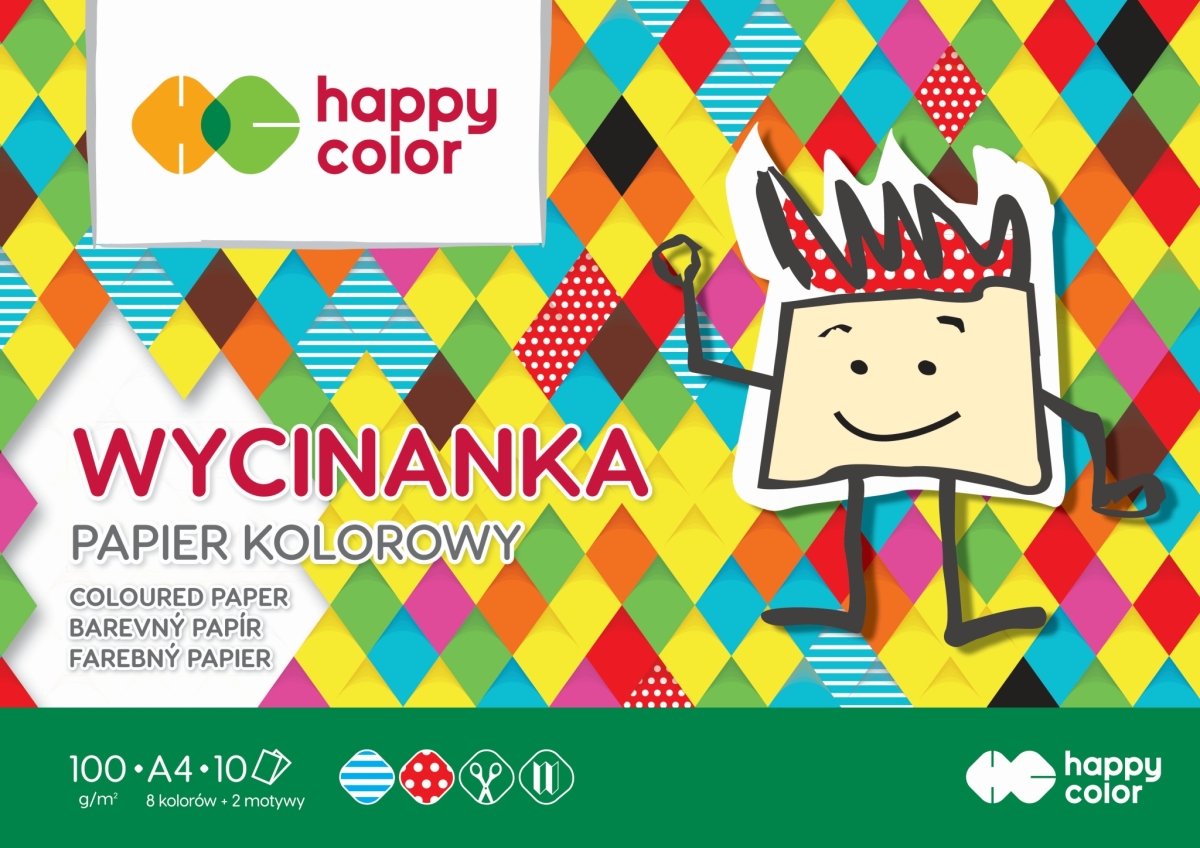BLOK WYCINANKA A4,10ARK, 100G, HAPPY COLOR