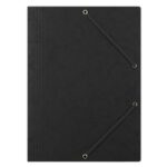 TECZKA Z GUMKĄ A4 390g 3-SKRZYD PRESZPAN CZARNA