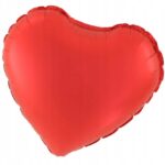 BALON FOLIOWY SERCE MATOWY CZERWONY 45 CM