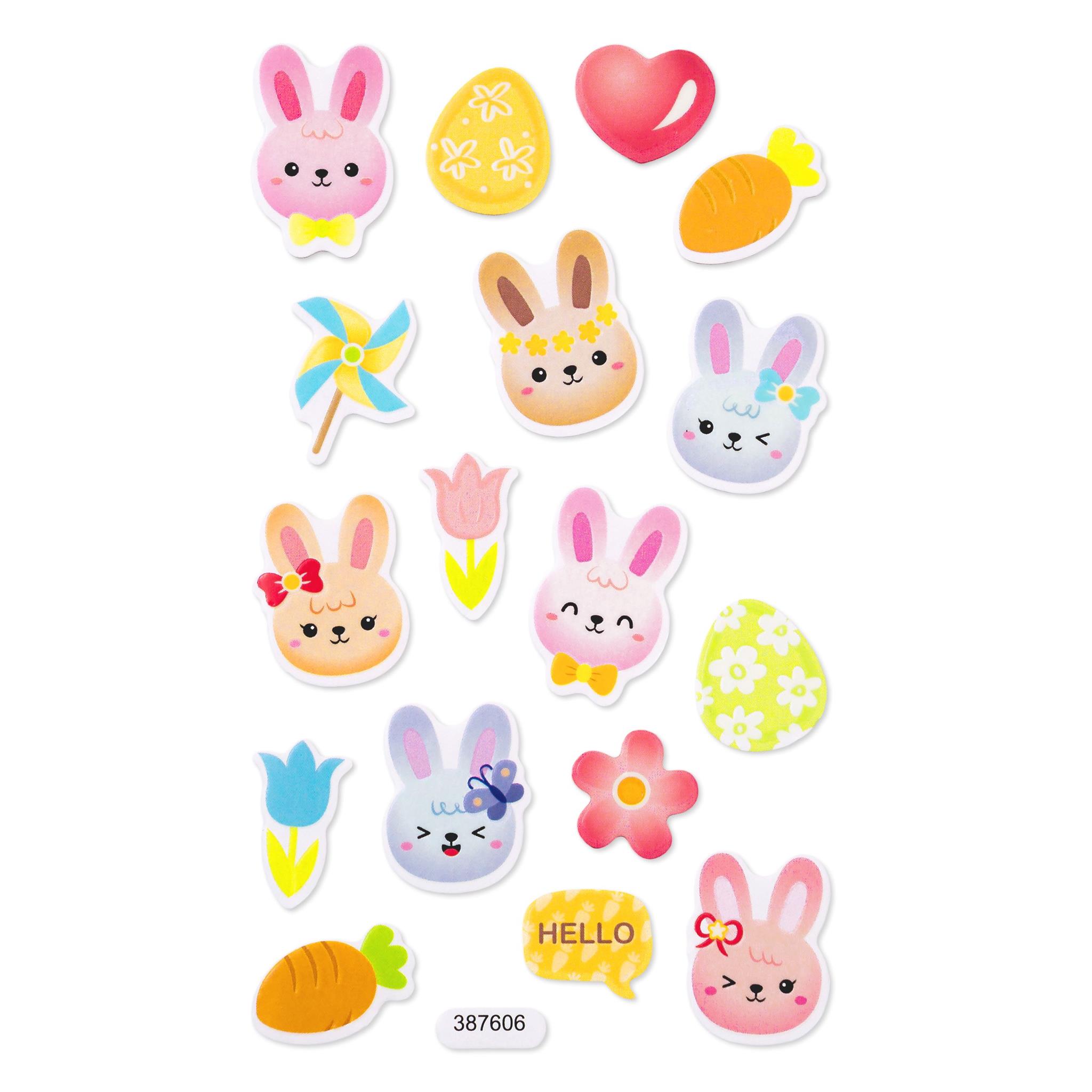 NAKLEJKI Z PIANKI ŚWIECĄCE W CIEMNOŚCI - ZAJĄCZKI