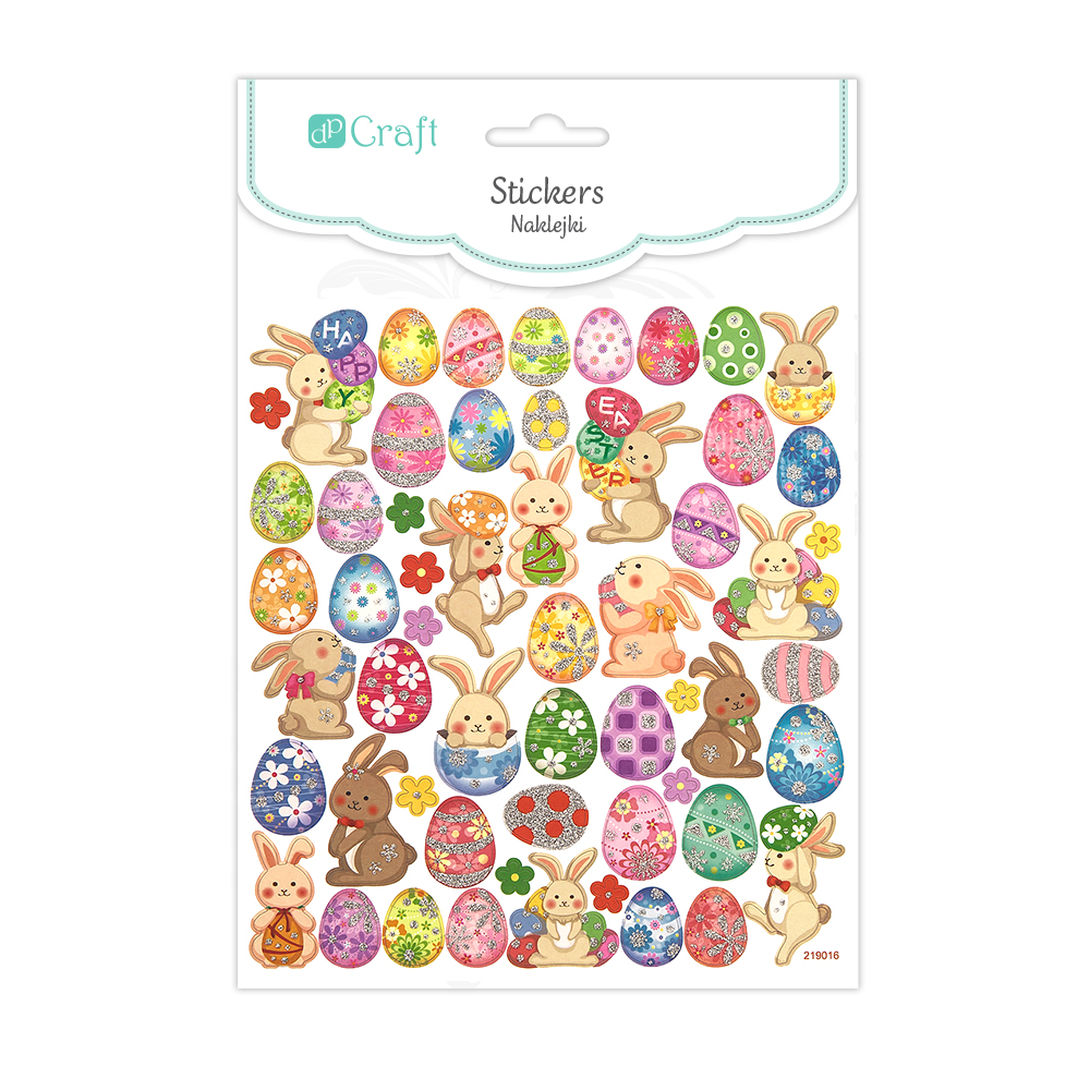 NAKLEJKI - PISANKI I ZAJĄCE, 56 SZT