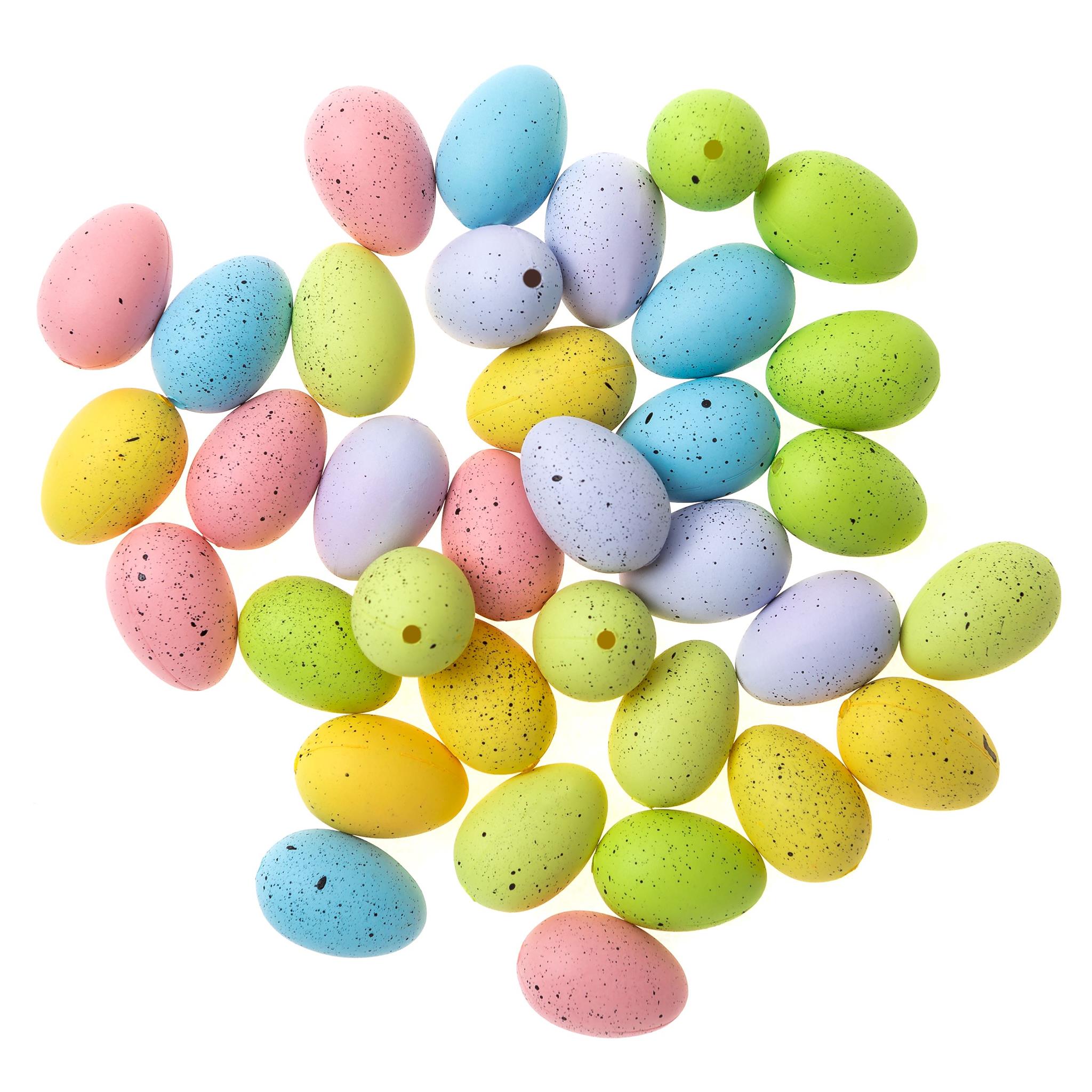 JAJECZKA WIELKANOCNE, 3 CM, 36 SZT, TĘCZOWE NAKRAP