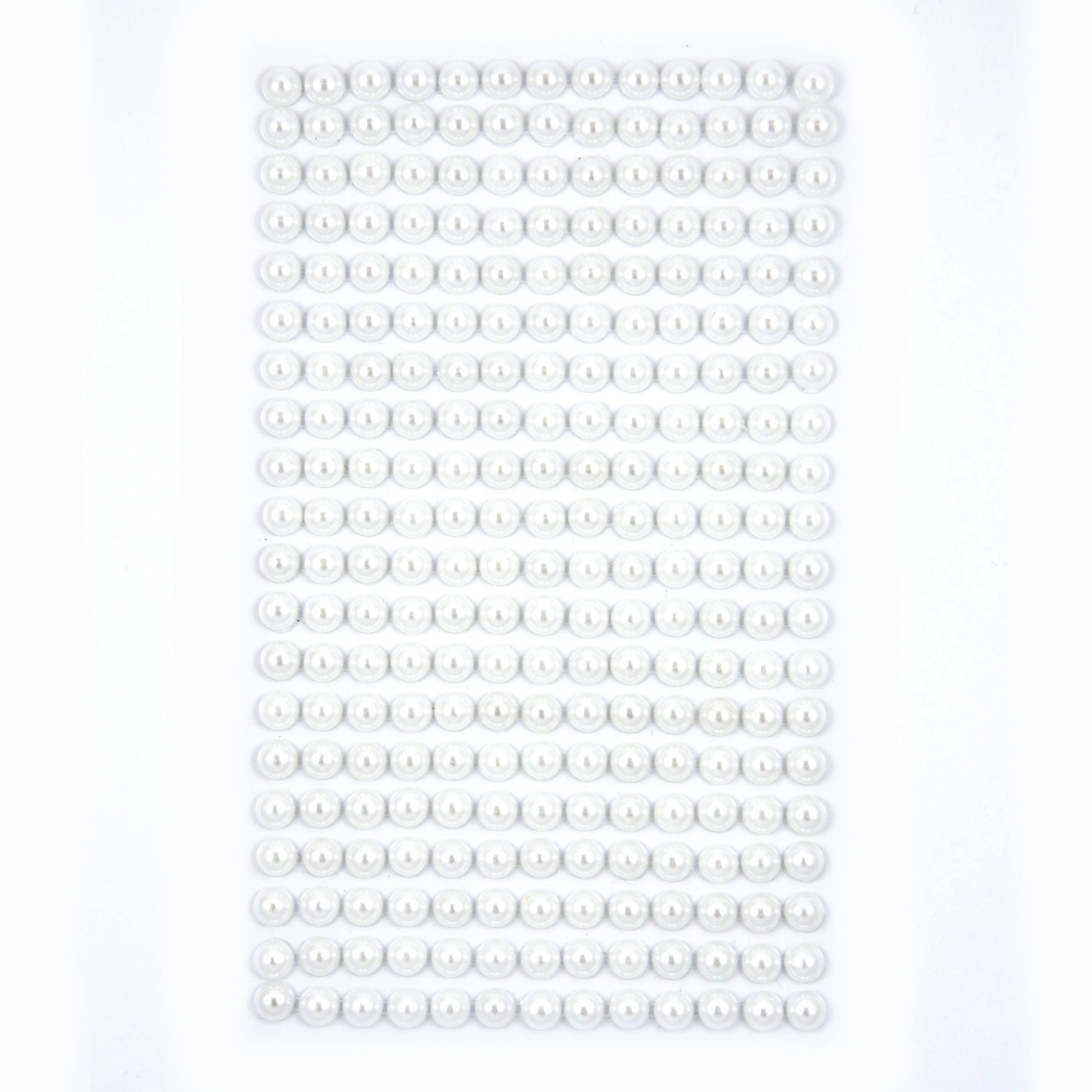 PEREŁKI SAMOPRZYLEPNE 6 MM, 260 SZT. OFF WHITE