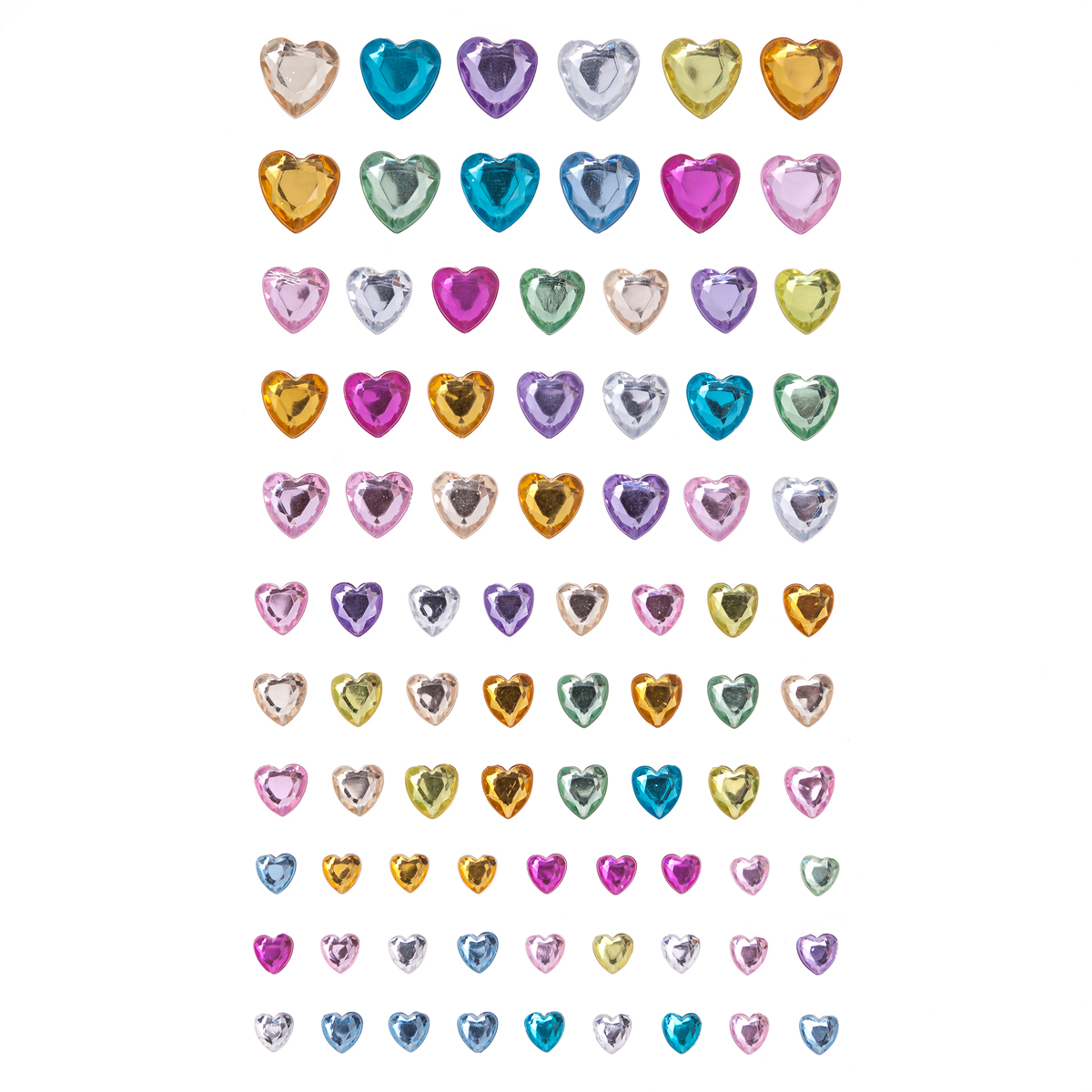 KRYSZTAŁY SAMOPRZYLEPNE MIX RAINBOW SERDUSZKA 84sz