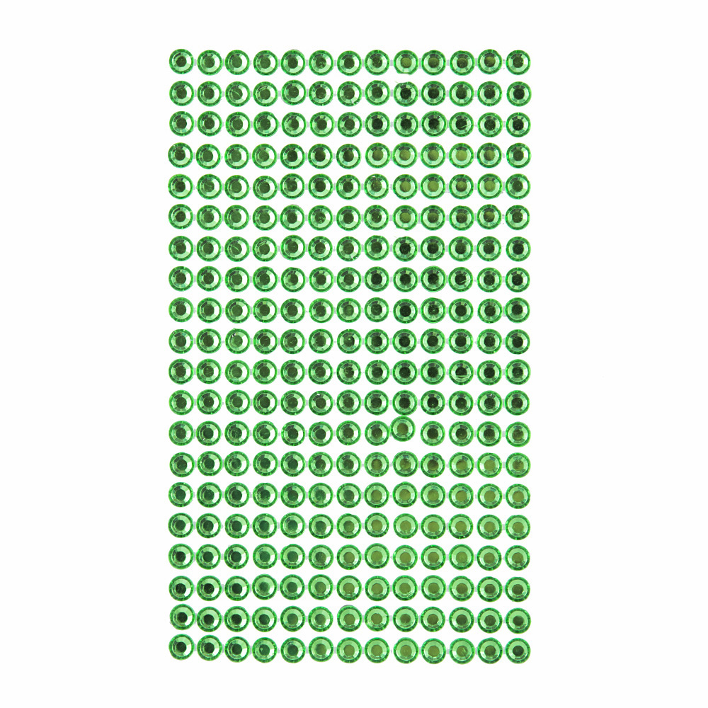 KRYSZTAŁKI SAMOPRZYLEPNE 6MM,260 SZT. LIGHT GREEN