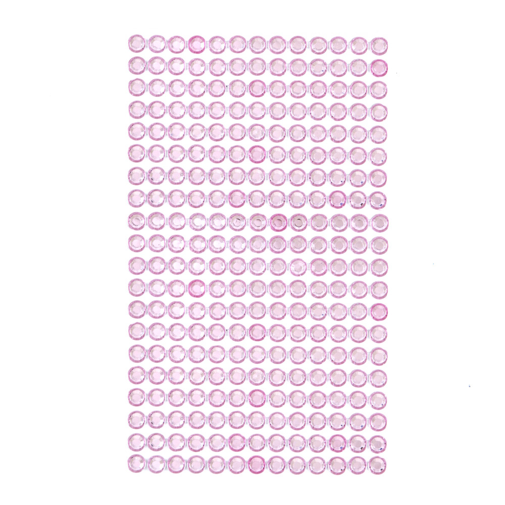 KRYSZTAŁKI SAMOPRZYLEPNE 6MM,260 SZT. LIGHT PINK