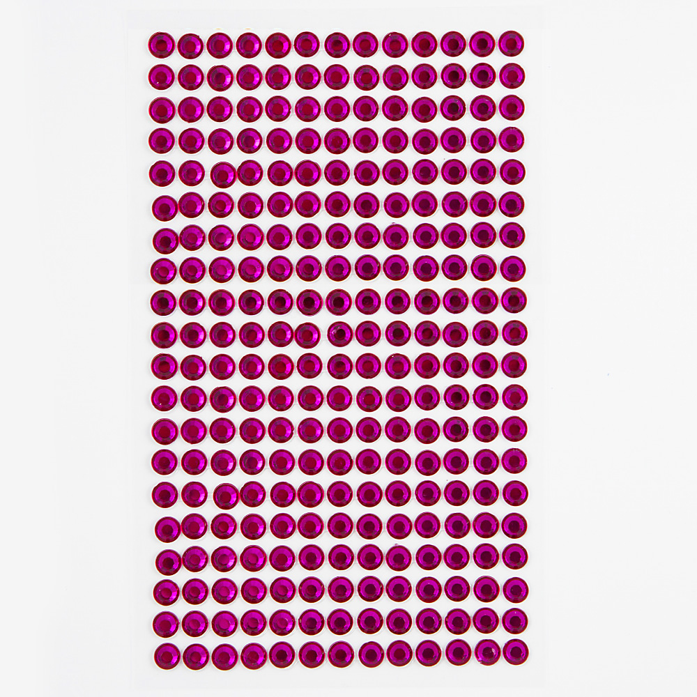 KRYSZTAŁKI SAMOPRZYLEPNE 6MM,260 SZT. FUCHSIA