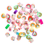 KORALIKI POLIMEROWE JEDNOROŻCE I TĘCZE 1CM 48 SZT