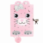 PAMIĘTNIK PLUSZOWY Z KŁÓDKĄ KOT