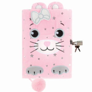 PAMIĘTNIK PLUSZOWY Z KŁÓDKĄ KOT