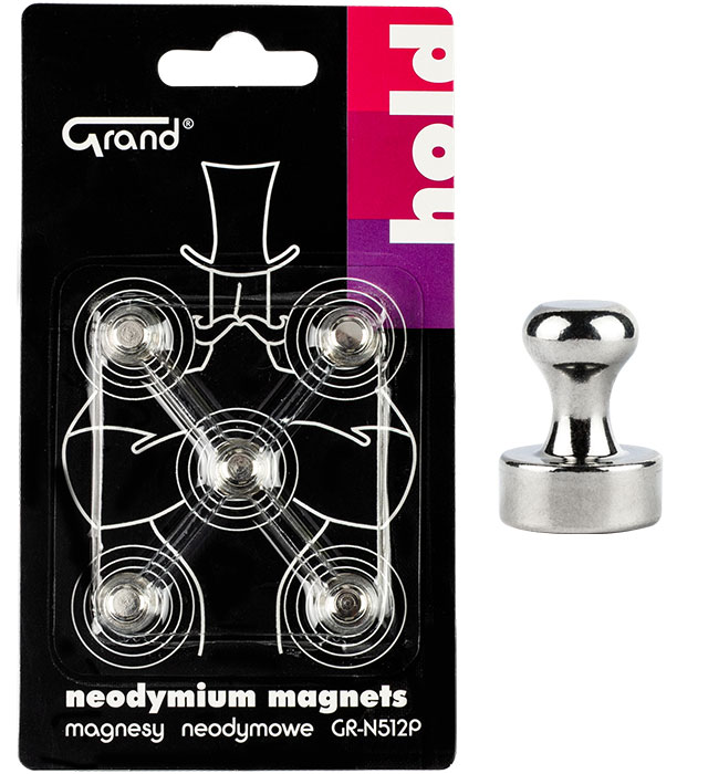 MAGNESY NEODYMOWE Z UCHWYTEM 12mm 5szt